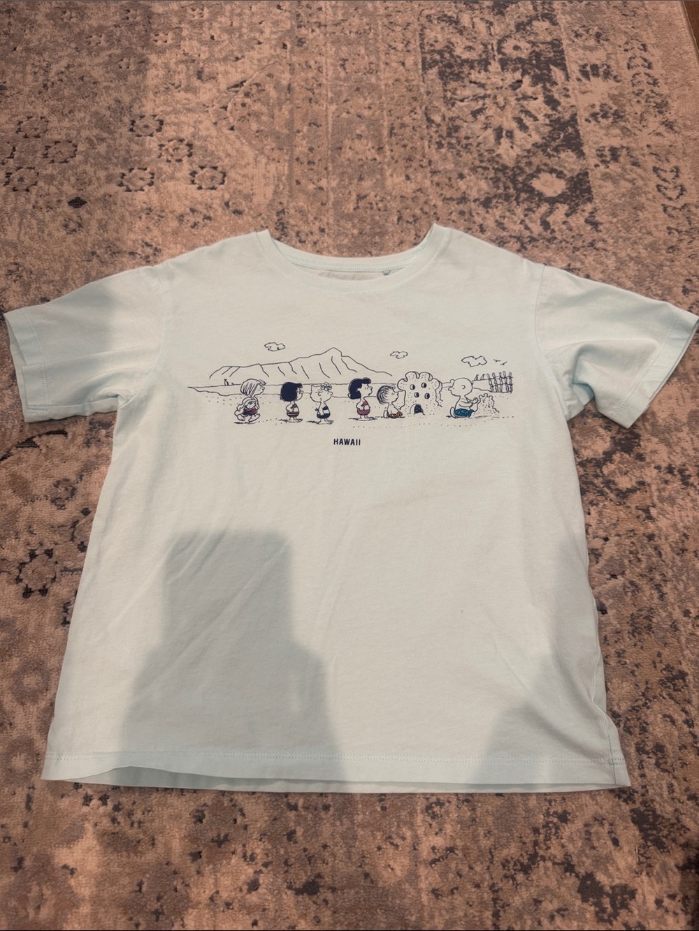 Uniqlo Light Blue Kids Peanuts Hawaii Graphic Tee